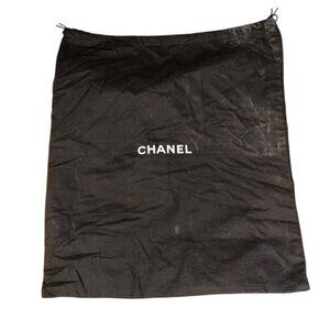 chanel black white french designer large handbag dust bag 13x15